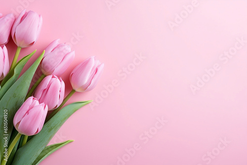 Floral decorative pink background tulip bouquet spring © SHOTPRIME STUDIO
