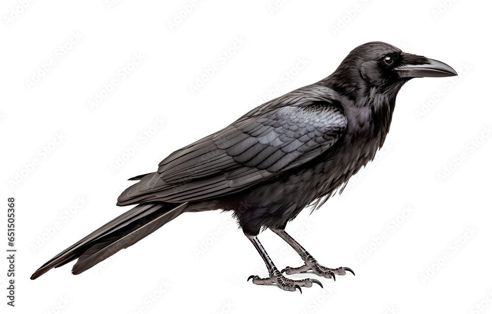 Naklejka premium raven on isolated background