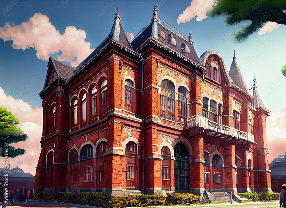 Obraz premium 赤レンガの建築