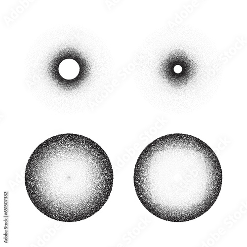 Spray-Effect Geometric Frame: Grunge Dots, Messy Paint Ink Stains, Halftone Border on Transparent Background, Vector Illustration.
