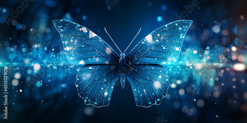 Futuristic blue low poly Butterfly Unveiling the Mesmerizing World of Futuristic Blue Low Poly Butterfly Artistry AI Generative 