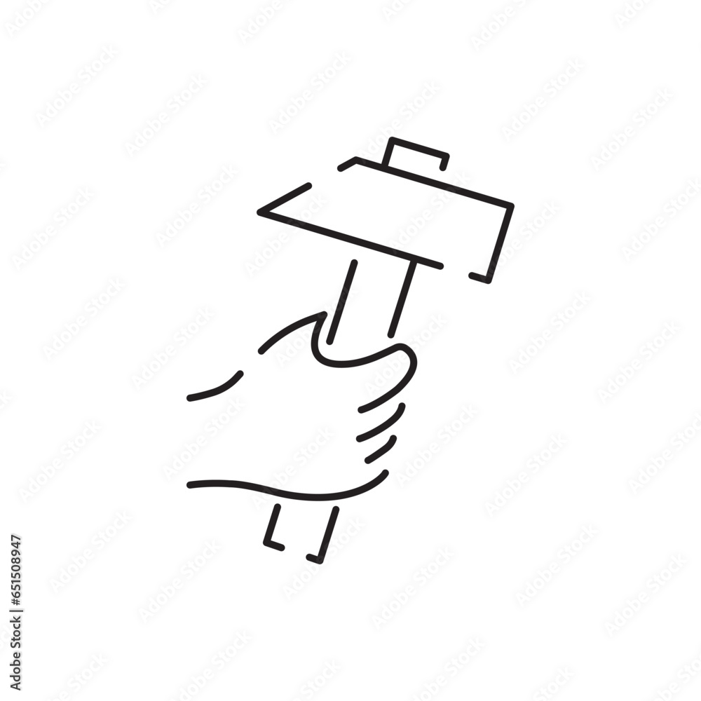 Blacksmith line icon. Sledgehammer icon from general collection. Vector, hammer outline icon isolated on white background. Symbol for web and mobile Blacksmith line icon. Sledgehammer icon from general collection. Vector, hammer outline icon isolated on white background. Symbol for web and mobile