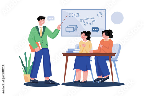 Teacher and student communicating