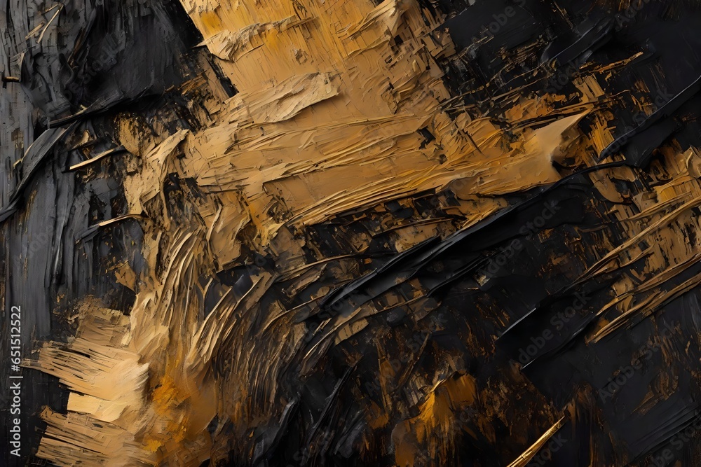 Abstract rough dark coloured art painting texture, with oil brushstroke, pallet knife paint on canvas - Generative AI