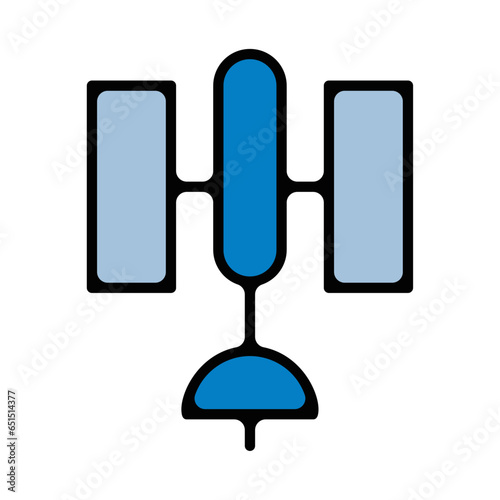 picto logo icones et symbole satellite espace gras bleu