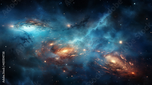 galaxy in the style of dark blue and light black © Avalga
