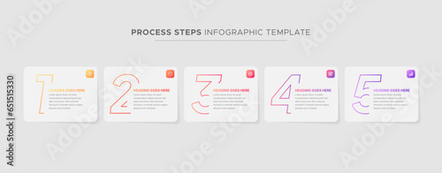 Five 5 Steps Options Business Infographic Modern Design Template