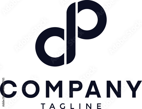 DP or PD letter logo design template vector