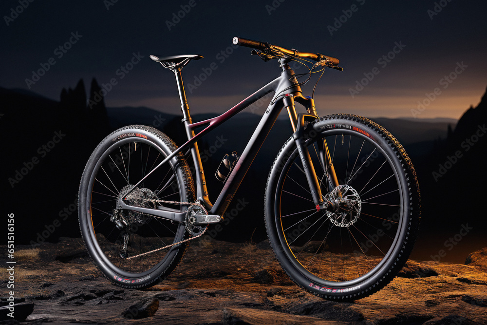 sport cycle or mountain bike with front and rear suspensions