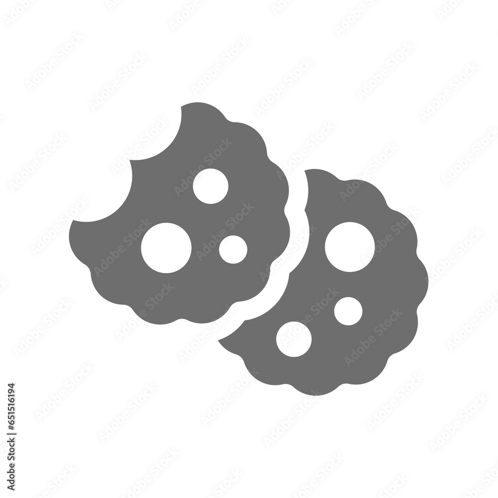 Fototapeta premium Cookies web vector icon. Website cookie or biscuits simple symbol.