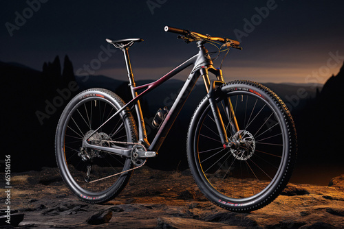 sport cycle or mountain bike with front and rear suspensions
