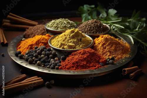 Fototapeta Naklejka Na Ścianę i Meble -  Indian spices in plate