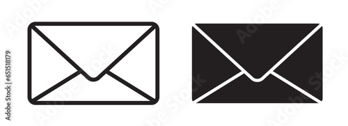 envelope vector icon set on white background