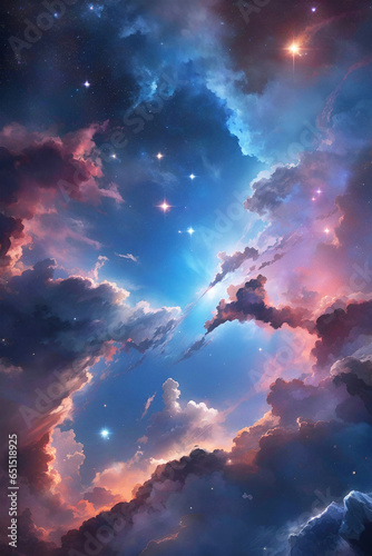 Galaxy  sky with clouds