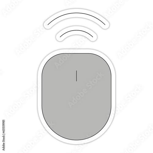 picto logo icones et symbole souris sans fil connecte fin gris relief