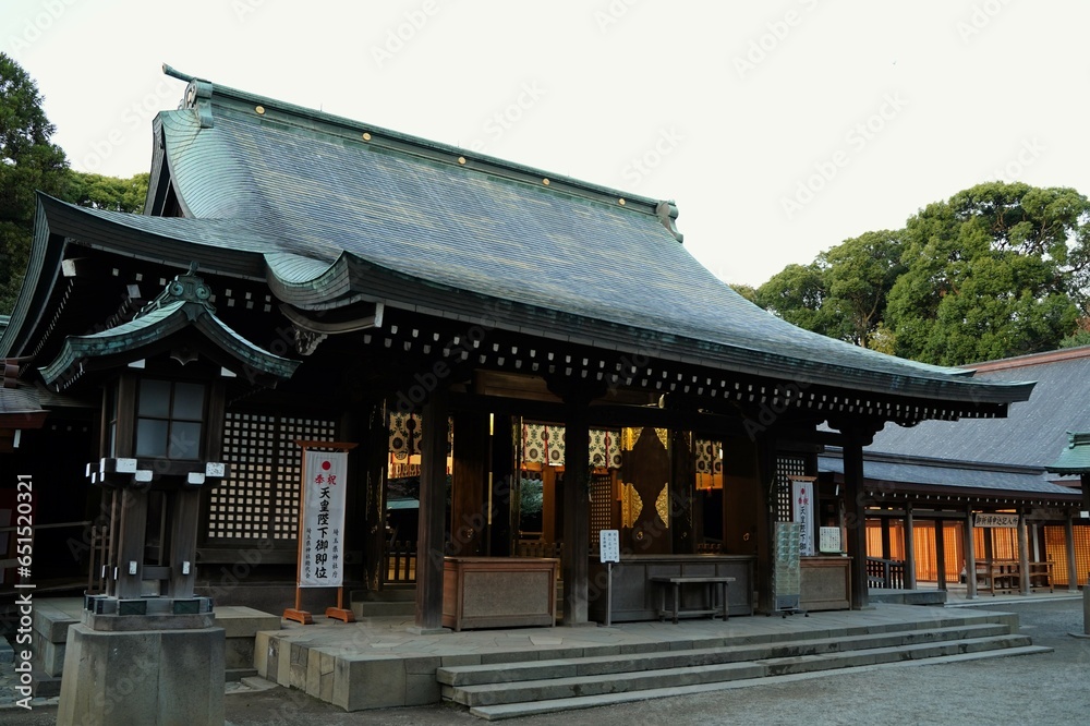 Fototapeta premium 氷川神社、埼玉、神社、日本、神道、秋、仏教、お参り、観光、初詣、参拝、お祈り、木、建物、野外、