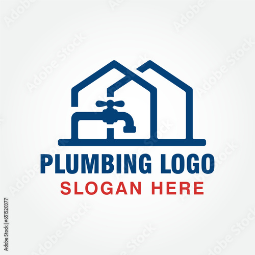 house plumbing logo design vector template, plumber logo design