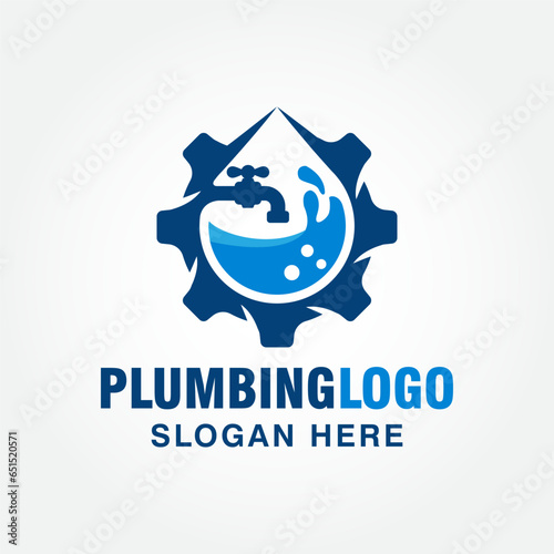 plumbing logo design vector template, plumber logo design