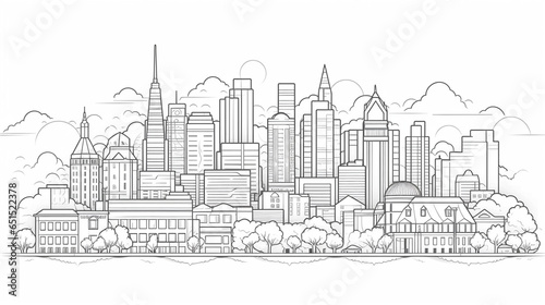 City scene concept, cartoon style