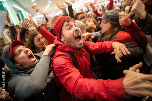 Black Friday shopping, featuring enthusiastic shoppers as a symbol of consumer excitement © Bojan