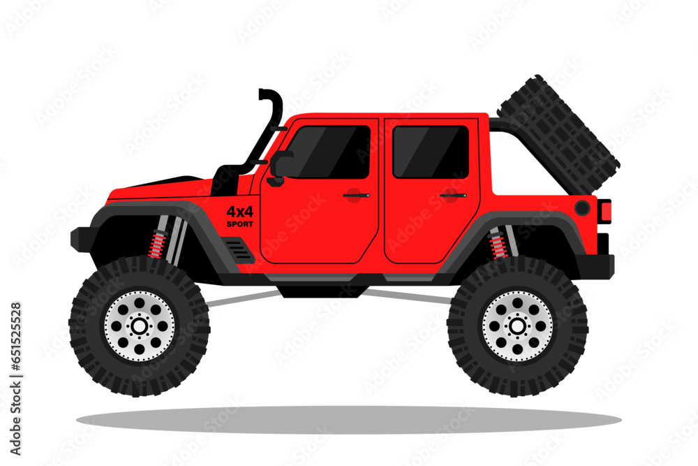 Off-road car outdoor adventure 4x4 illustration vector