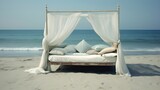 Canopy bed on the beach