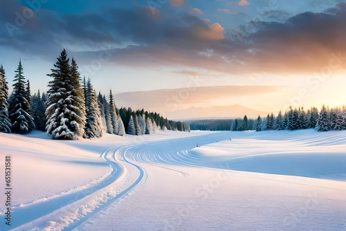 winter landscape with snow © Adam