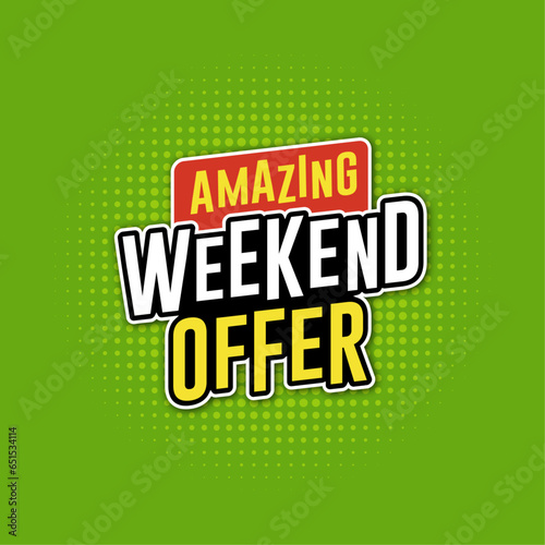 Amazing weekend offer Logo, Retail offers, Deals, Discount Logo Template Vector