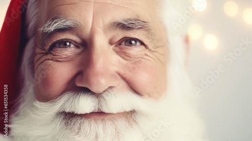 Photo of smiling Santa Claus looking at camera