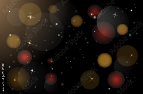 Color vector background with stars and bokeh. Idea for   greeting and invitation card.