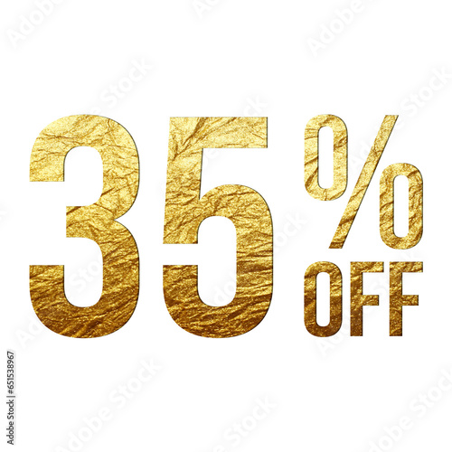 40 Percent Discount Offers Tag with Golden Paper Style Design