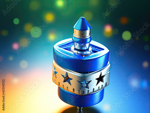 The Hanukkah dreidel twirls with joy and excitement, spinning a festive tale of tradition and celebration photo