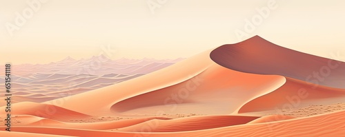 Orange sand dunes in the desert