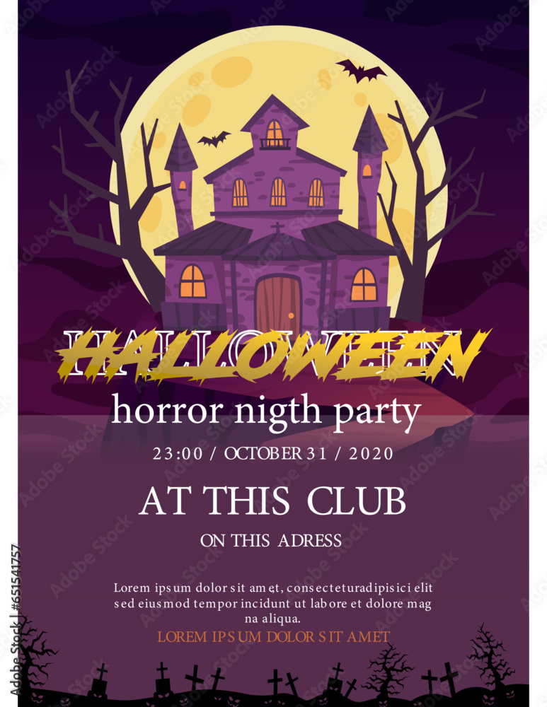 realistic Halloween party poster template