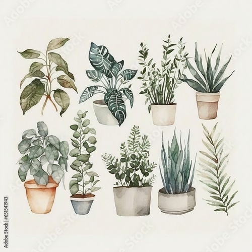 Botanical Design Watercolor Illustration Artwork, House Plants Home Wall Art, Interior Decor Prints, Home Decor Artprint