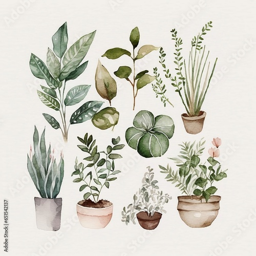 Botanical Design Watercolor Illustration Artwork, House Plants Home Wall Art, Interior Decor Prints, Home Decor Artprint