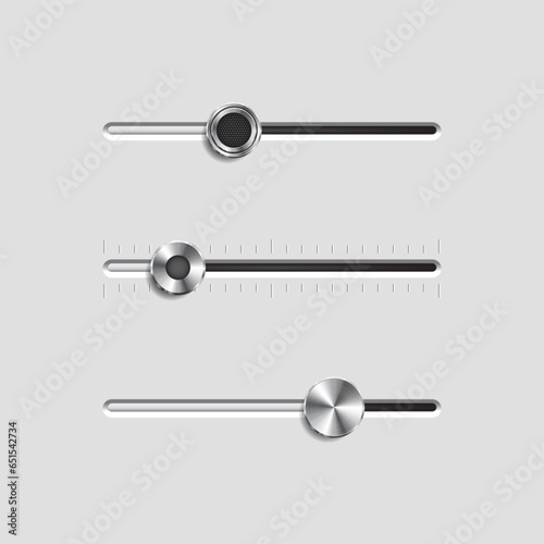 Ui sliders. Web UI elements design. Vector illustration for your design.