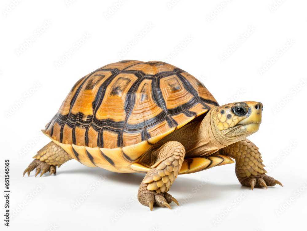 Fototapeta premium Turtle isolated on white background side view
