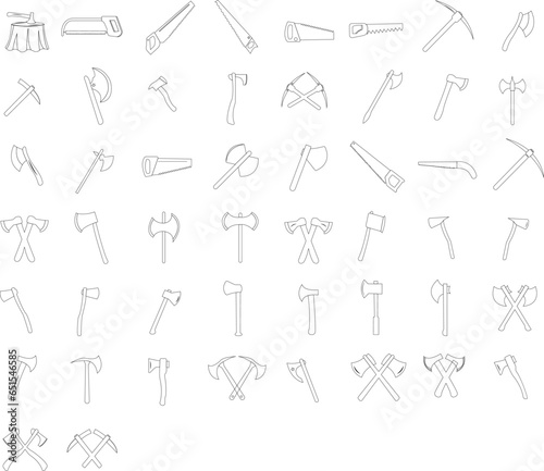 Tree Axe Wood Base Cutters Clipart - Digital Vector Art Pack - instant Download