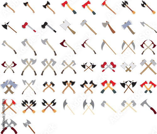 Tree Axe Wood Base Cutters Clipart - Digital Vector Art Pack - instant Download