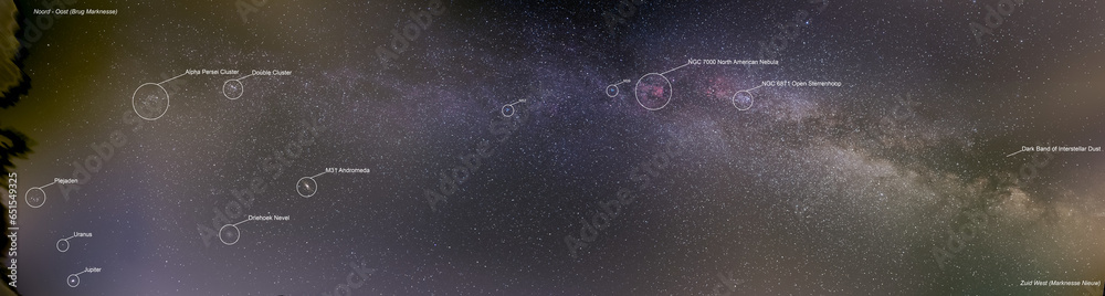 Naklejka premium Milky Way Panorama, Netherlands. 4x 150 5