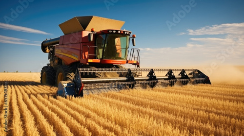 Combine harvesters reaping ripe wheat.
