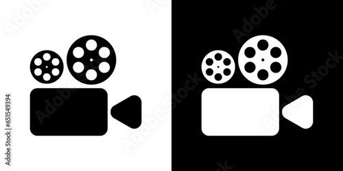 Movie equipment in modern style. TV camera online. Film making equipment.