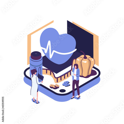 school subject health flat style isometric illustration vector design