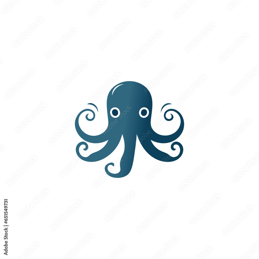 Octopus flat design cute sea animals. Vector flat illustration Octopus flat design cute sea animals. Vector flat illustration