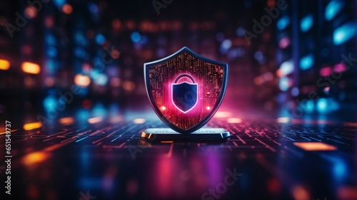 Cyber ​​security and data protection, internet network security, protect business and financial transaction data from cyber attack, user private data security encryption	 photo