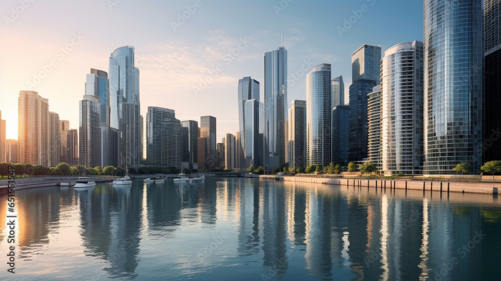 panoramic modern city skape