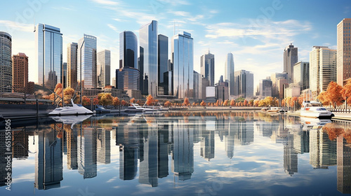 panoramic modern city skape photo