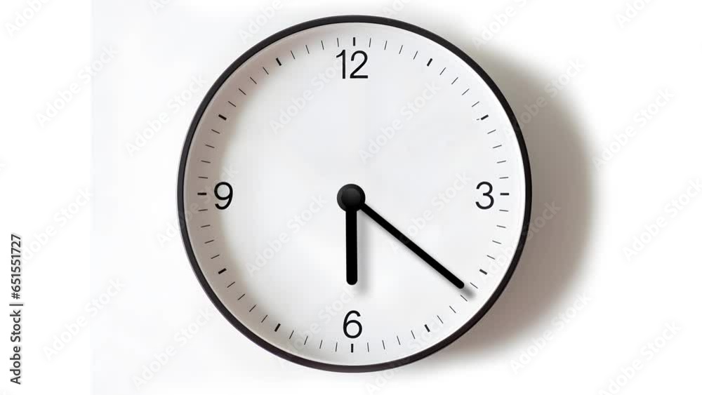 Analog wall clock spinning animation through the hours. AI generated clock image Analog wall clock spinning animation through the hours. AI generated clock image