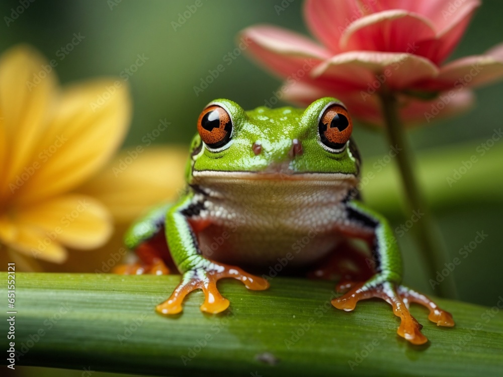Fototapeta premium frog on a leaf
